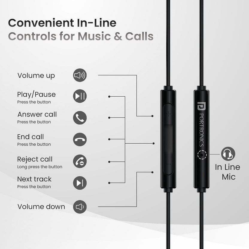 Portronics Conch Theta C Type C Wired Earphone - Image 8