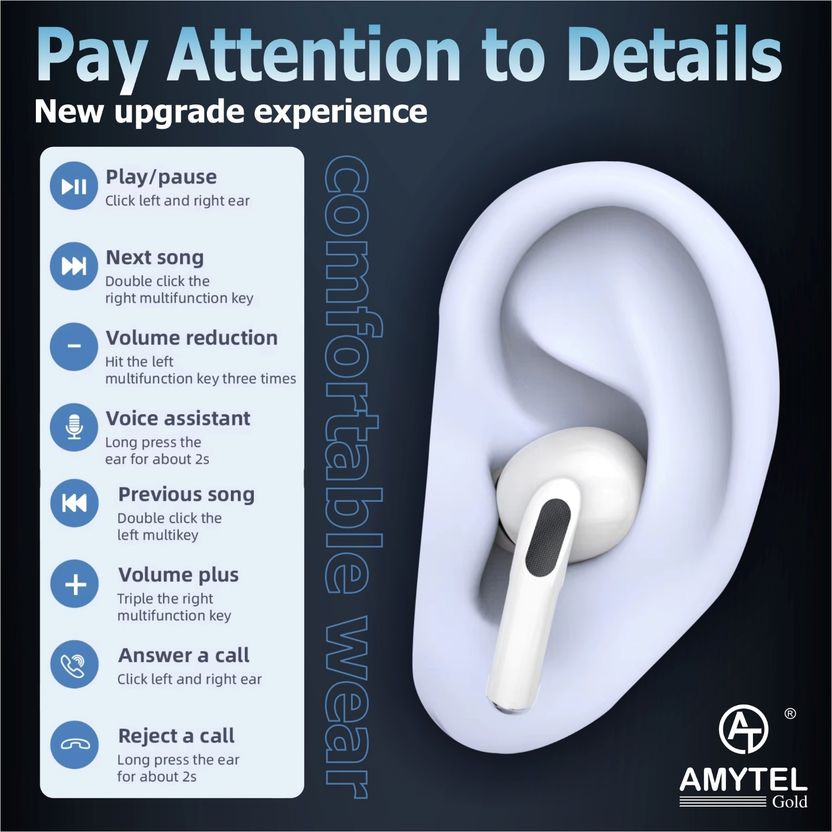 AMYTEL एमिटेल PRO 2 हेडसेट (सफ़ेद) - Image 3