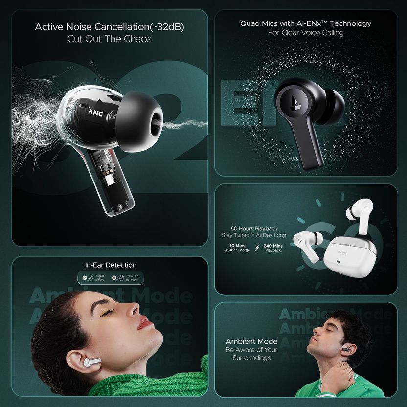 boAt Airdopes Flex 454 ANC Wireless Earbuds - Image 10
