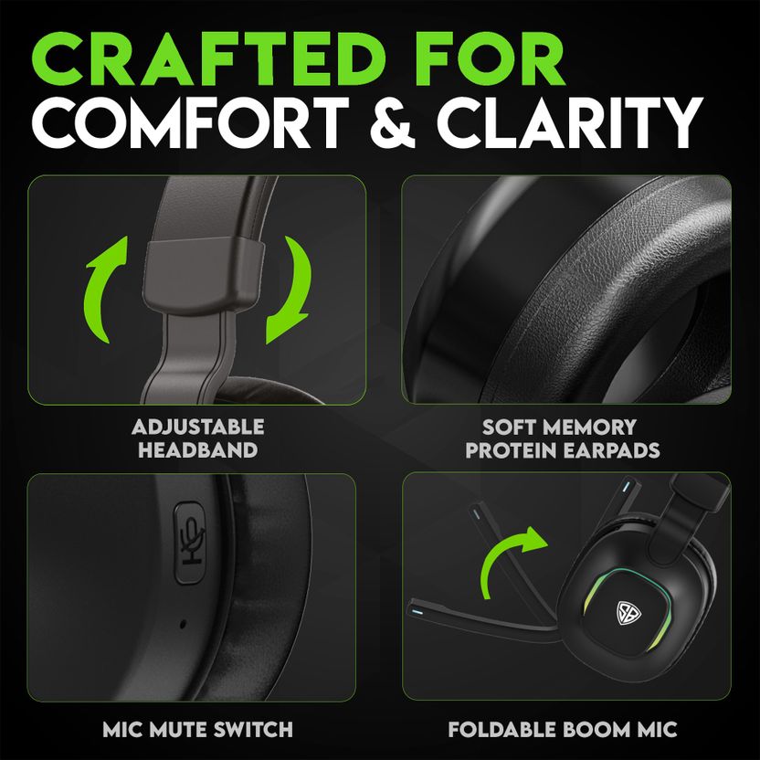 SpinBot Headphones with 50ms Low Latency & RGB Lights - Image 4