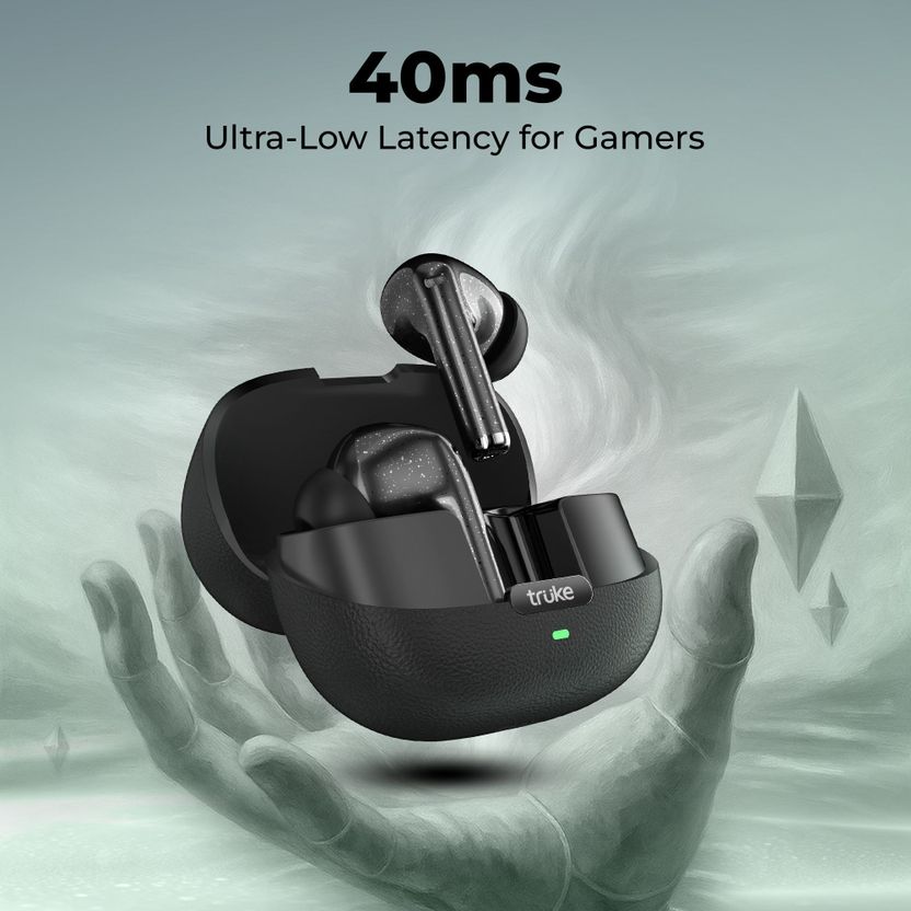 truke AuraPro 60H TWS Earbuds, Leather Finish, Dual Pair - Image 9