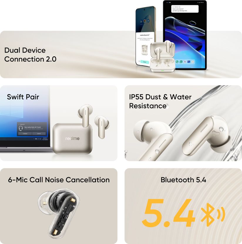 realme Buds Air7 with 52dB ANC, 12.4mm Driver - Image 8