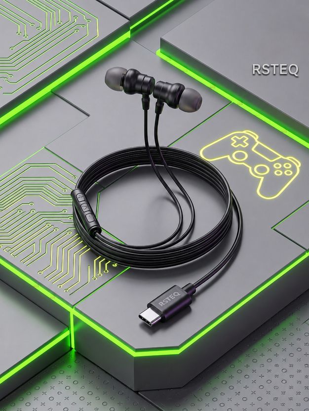 RSTEQ C Type Magnetic Bud Wired Earphone - Image 1