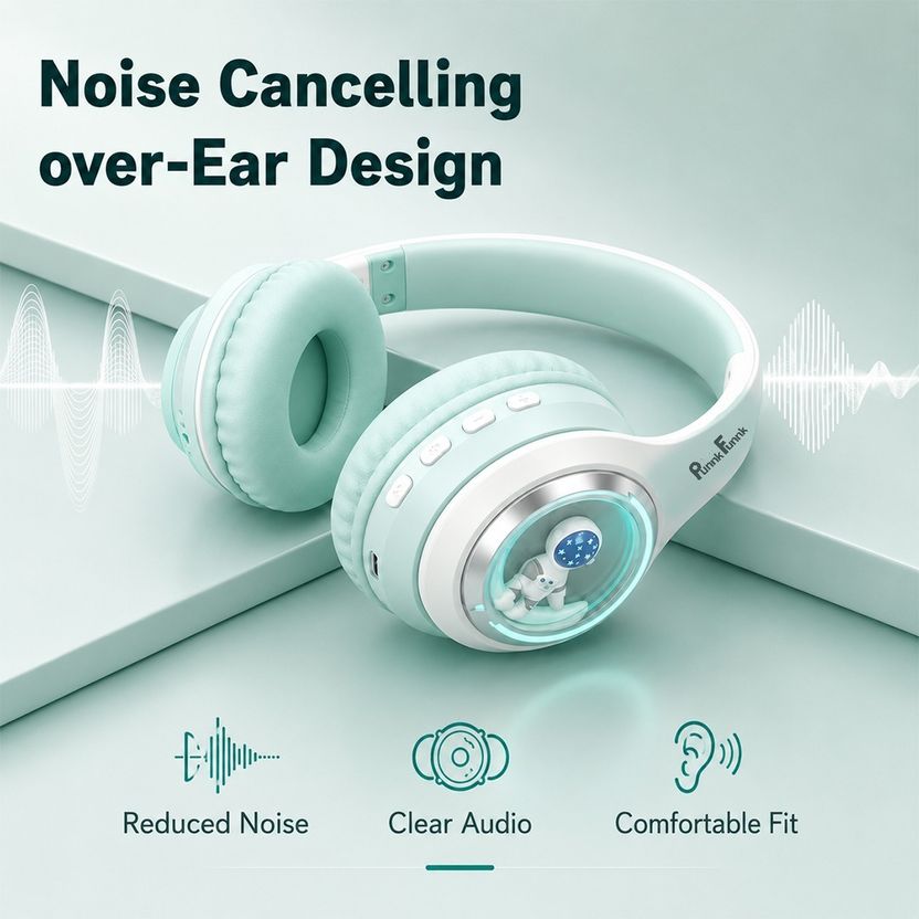 PunnkFunnk Wireless Bluetooth Over Ear Headphones - Image 8