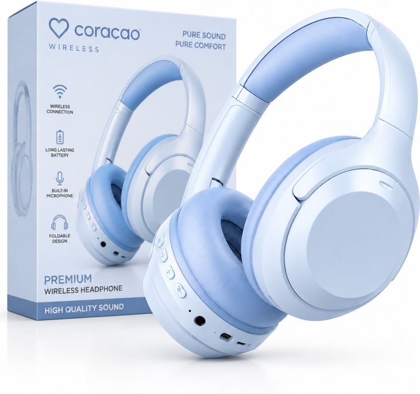Coracao Wireless Bluetooth Headphones with 50Hr Runtime - Image 7
