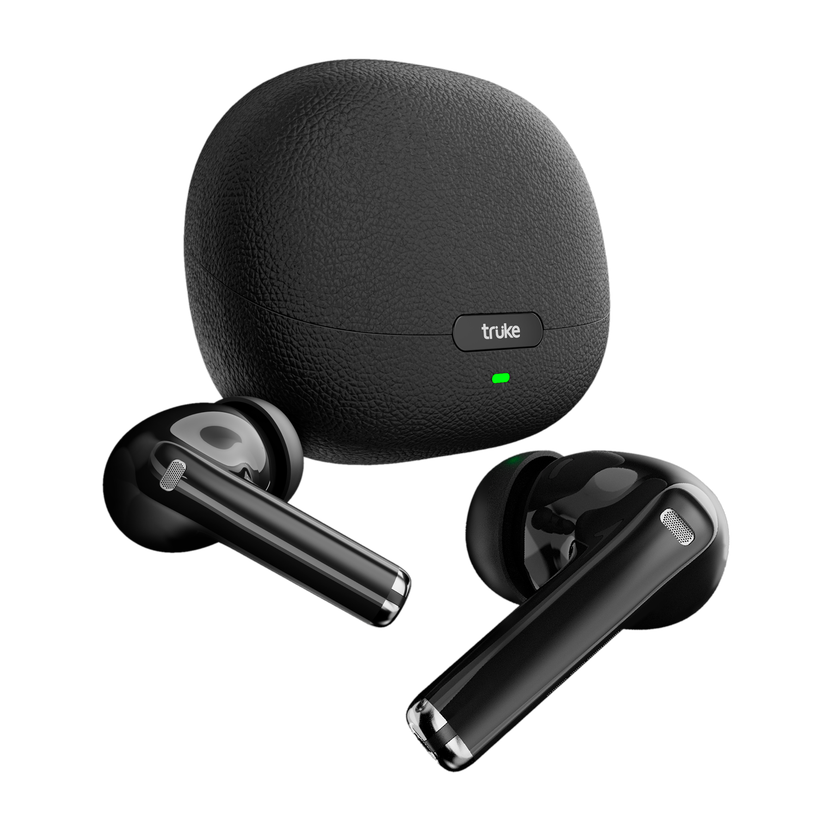 truke AuraPro 60H TWS Earbuds, Leather Finish, Dual Pair - Image 1