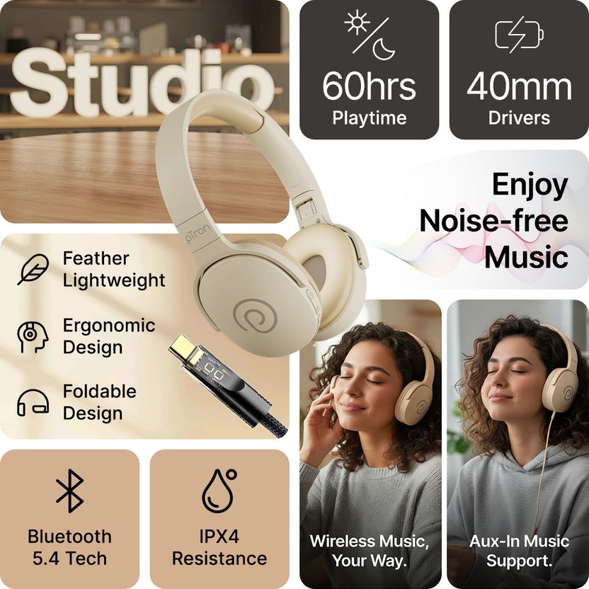 PTron pट्रोन Studio with Dual-Device Pairing - Image 2