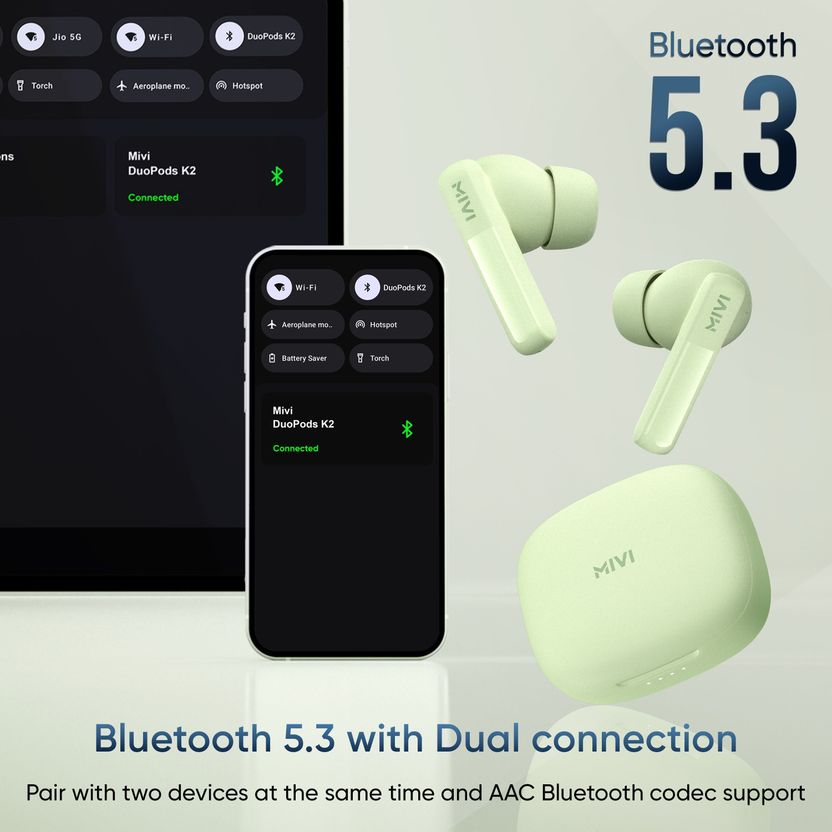 Mivi मिवी Duopods K2, 40Hrs PT, HD Call, Fast Charging, 50ms - Image 8