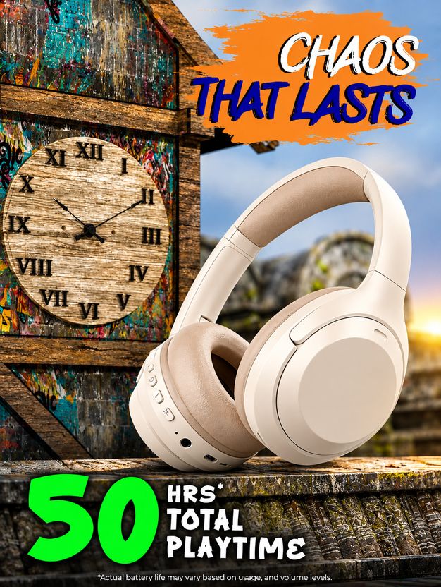 Coracao Wireless Bluetooth Headphones with 50Hr Runtime - Image 3
