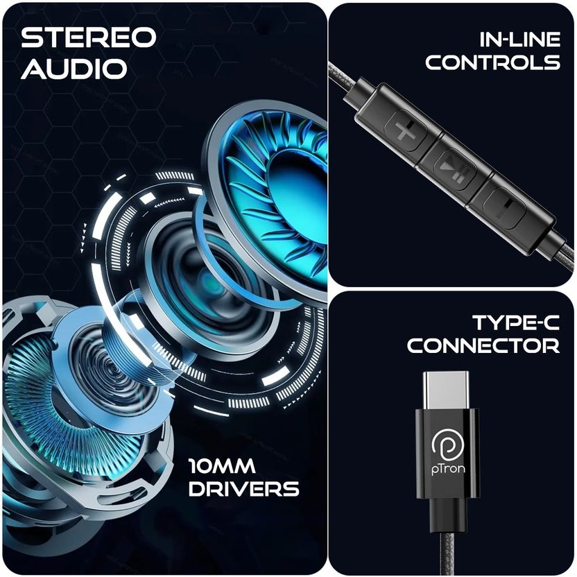PTron Pride Tunes Type C Earphones - Image 7