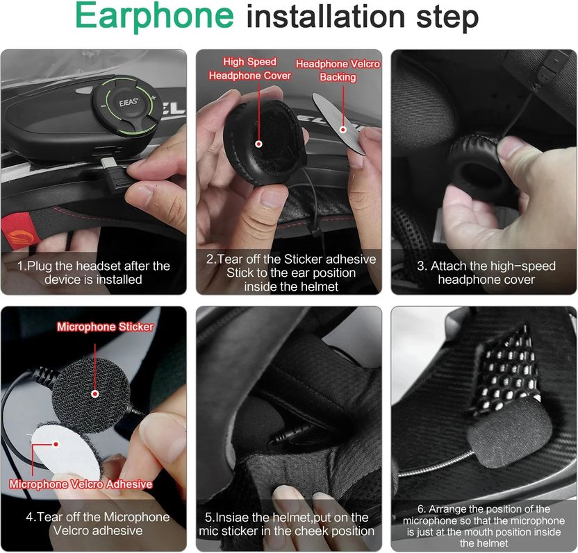 Ejeas Q8 Helmet Bluetooth Device - Image 5