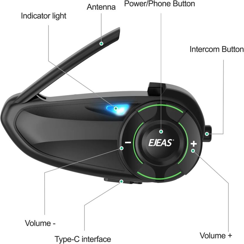 Ejeas Q8 Helmet Bluetooth Device - Image 2