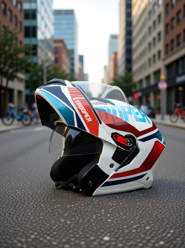 STUDDS Trooper D1 Flip-up Full Face Motorbike Helmet - Image 4
