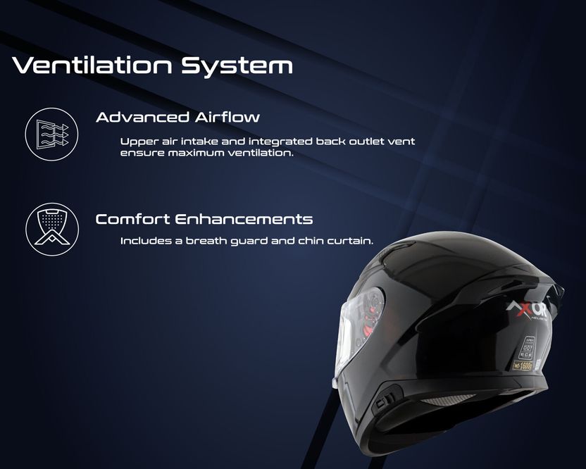 Axor Apex Solid Motorbike Helmet - Image 6
