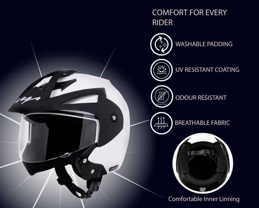 VEGA Crux Open Face Motorbike Helmet - Image 6