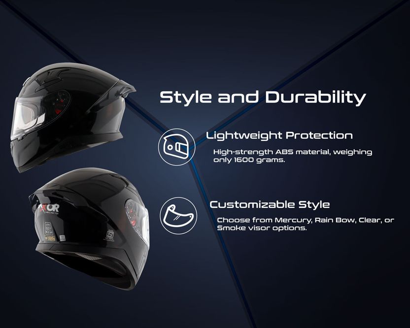 Axor Apex Solid Motorbike Helmet - Image 8