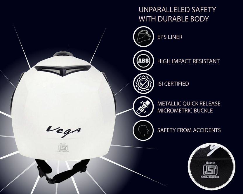 VEGA Crux Open Face Motorbike Helmet - Image 5