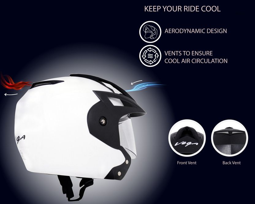 VEGA Crux Open Face Motorbike Helmet - Image 7
