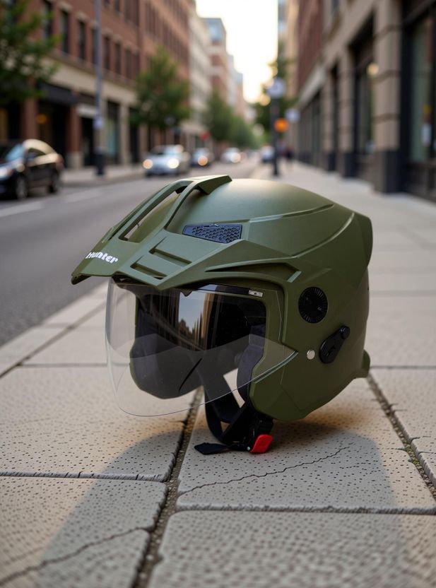 Steelbird SBH-23 Hunter Open Face Motorbike Helmet - Image 5