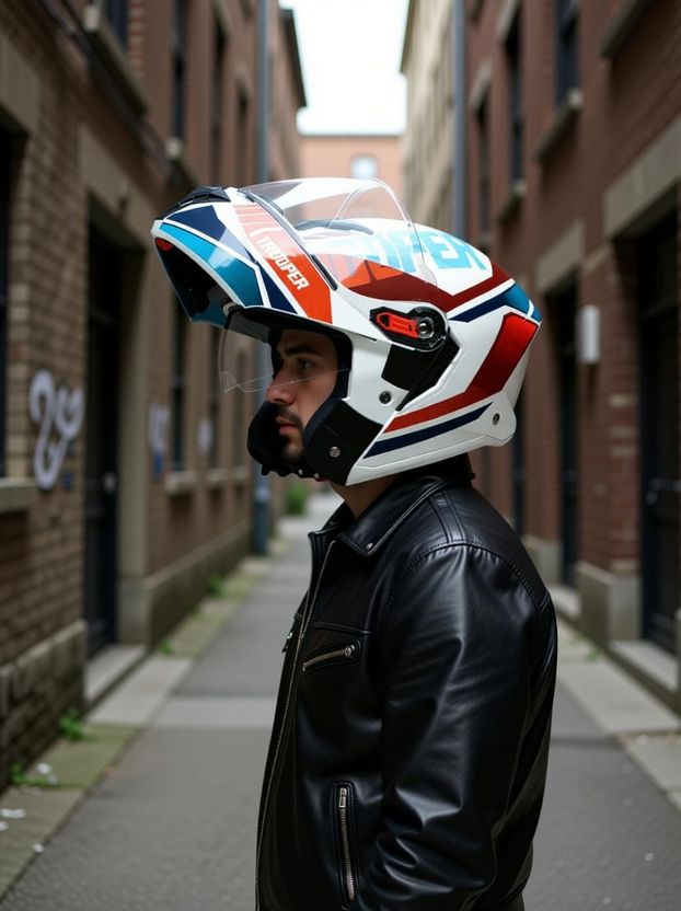 STUDDS Trooper D1 Flip-up Full Face Motorbike Helmet - Image 2