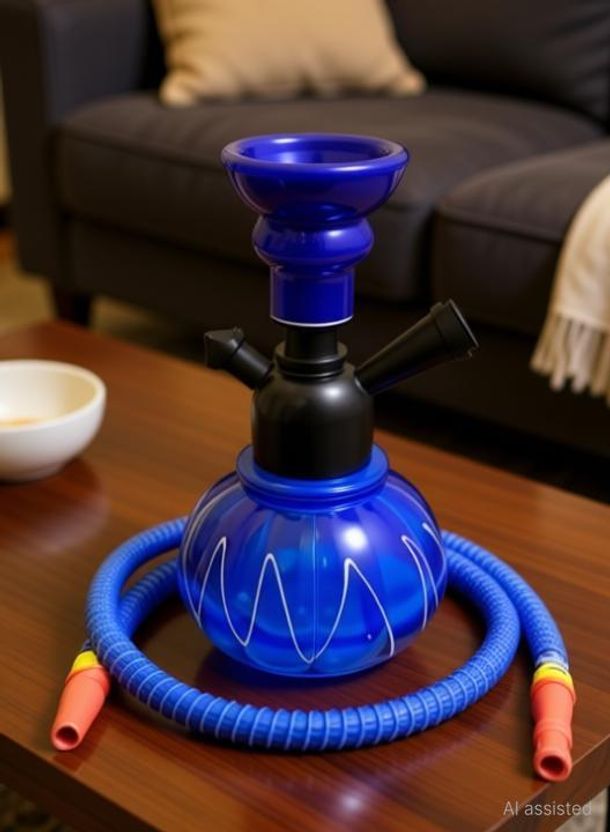 Royal 9 inch Blue Hookah - Image 4