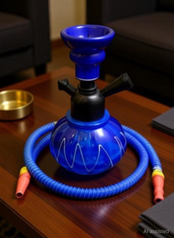 Royal 9 inch Blue Hookah - Image 1