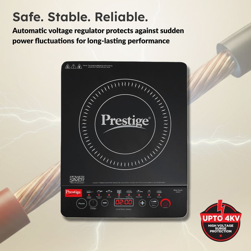 Prestige 2000W Induction Cooktop Black Atlas Touch - Image 5