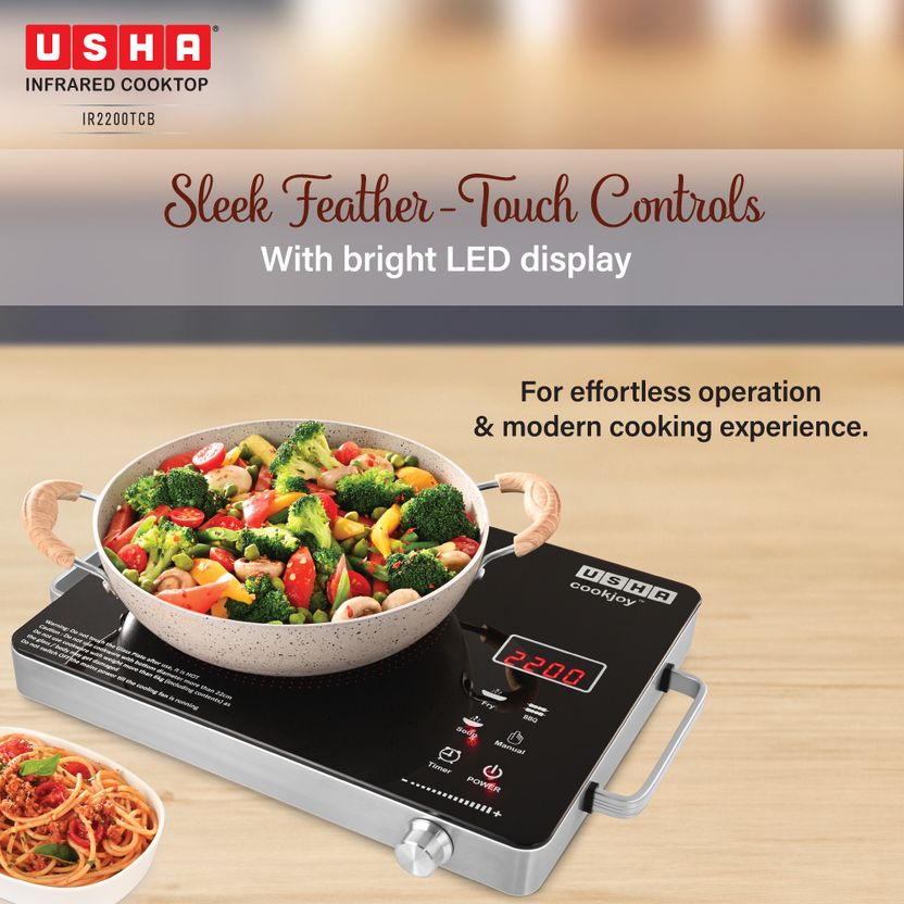 USHA 2200W Infrared Cooktop Black - Image 5