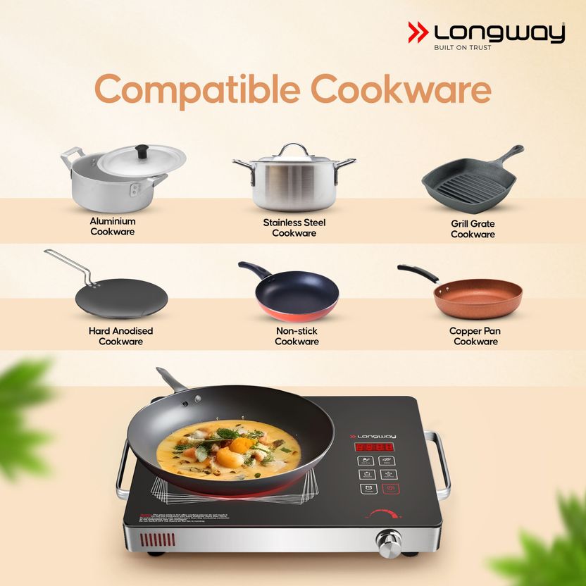 Longway 2200W Induction Cooktop Black Silver - Image 6