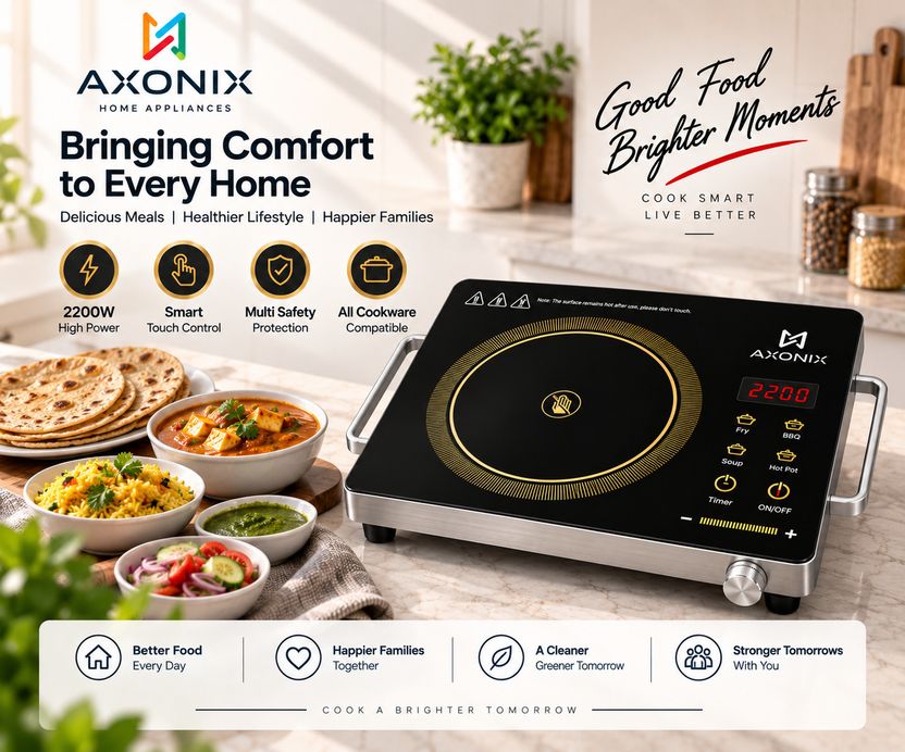 AXONIX 2200W Infrared Cooktop Touch Panel Multicolor - Image 5