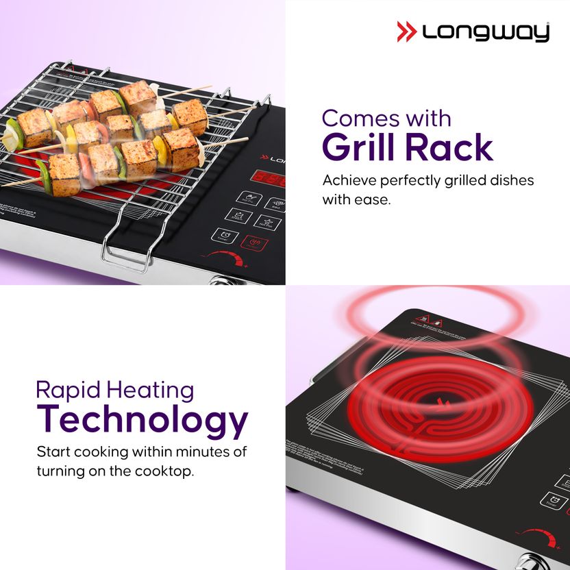 Longway 2200W Induction Cooktop Black Silver - Image 7