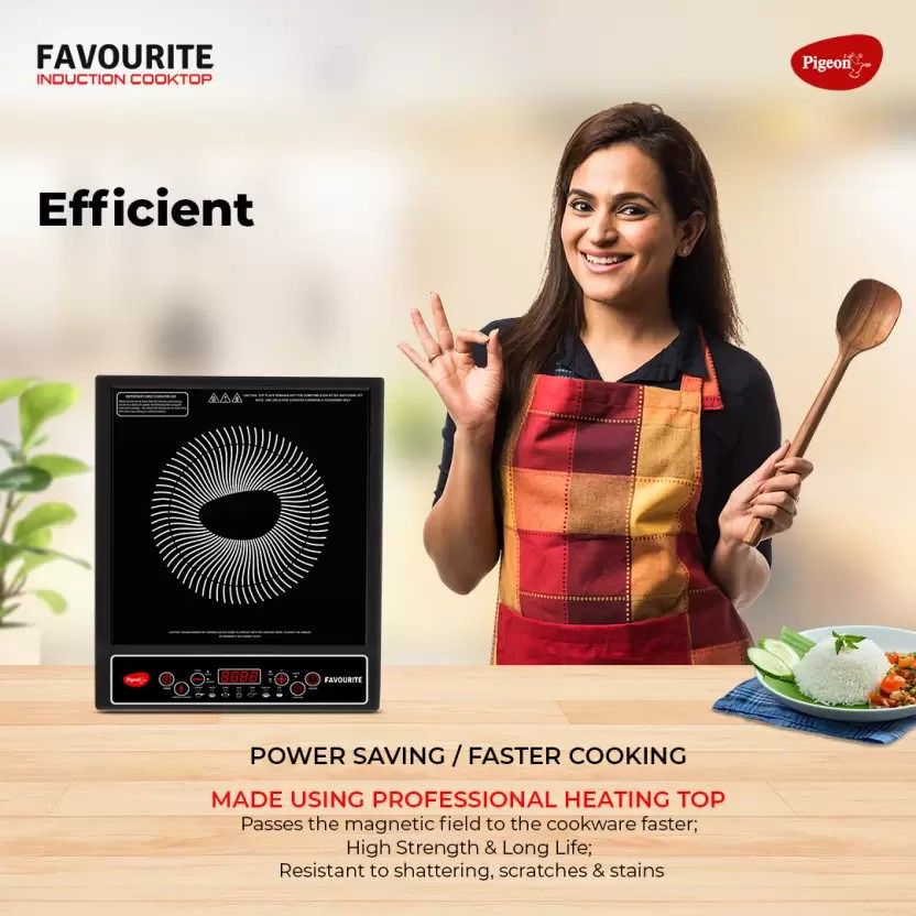 Pigeon 1800 W Induction Cooktop Push Button (Black, Favourite) - Image 7