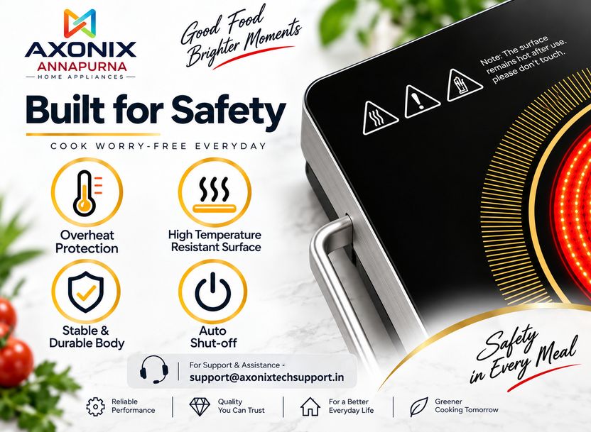 AXONIX 2200W Infrared Cooktop Touch Panel Multicolor - Image 7