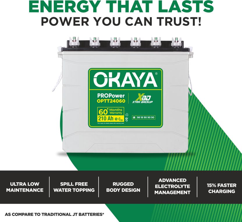 OKAYA 100 Ah Tubular Inverter Battery - Image 3