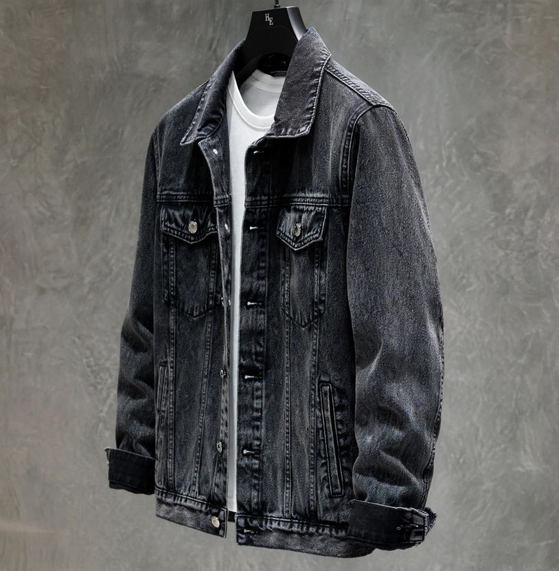 Moda Star Men Solid Blue Denim Jacket - Image 3