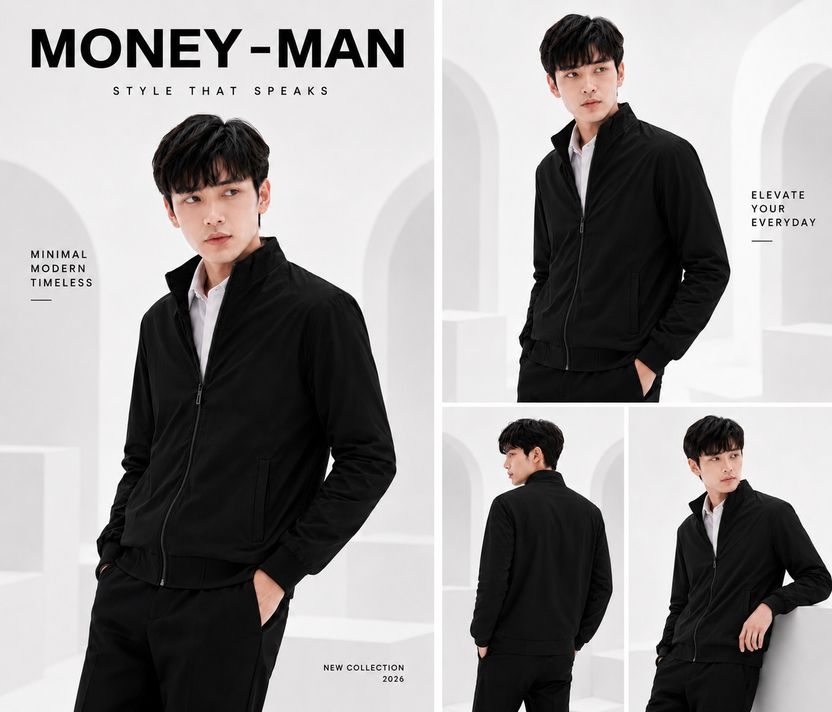 Money Man Full Sleeve Colorblock Jacket - Image 4