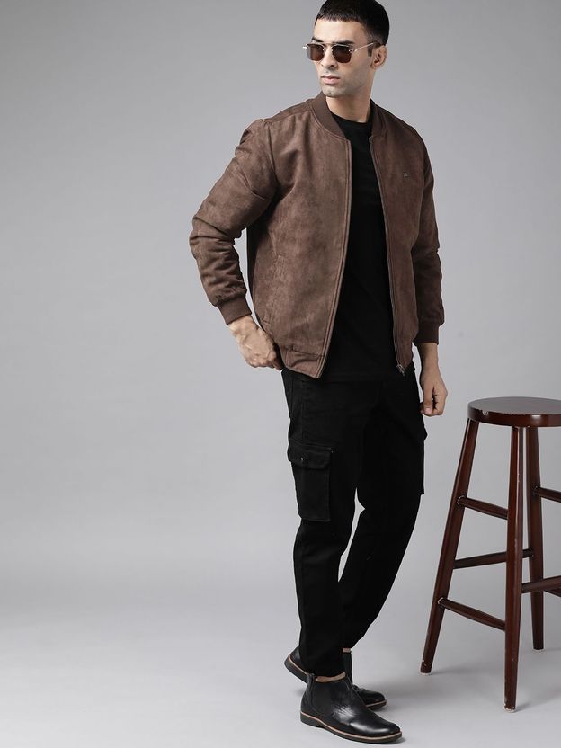 Roadster Men Solid Bomber Jacket - Image 4
