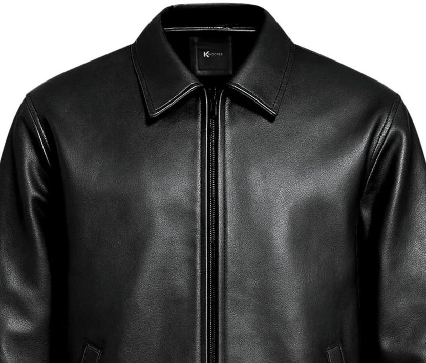 kdsn Men Solid Leather Jacket - Image 4