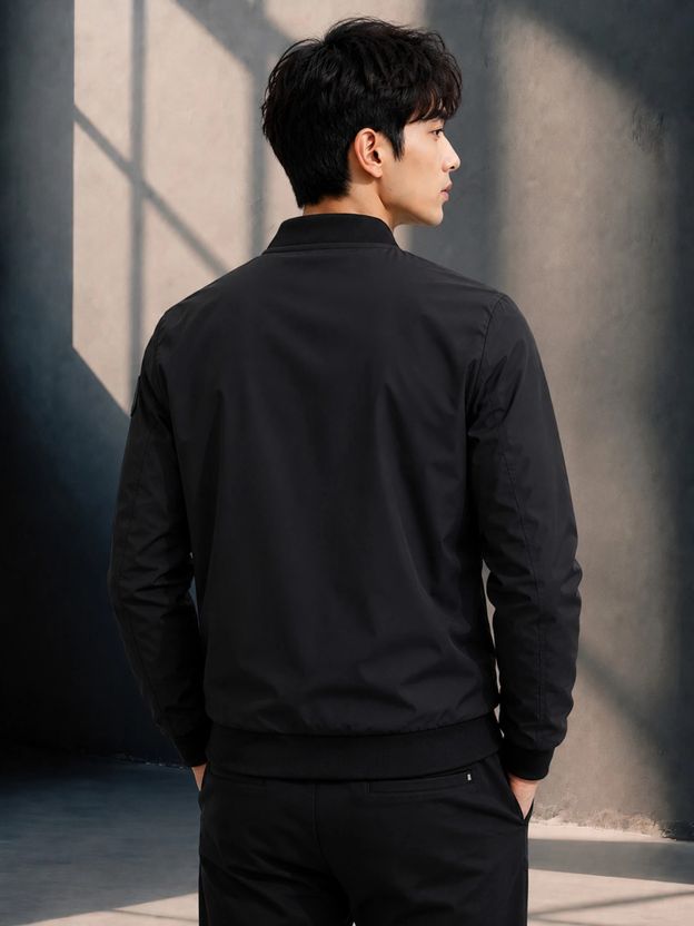 BLACK HUNTER Men Embroidered Casual Black Jacket - Image 2