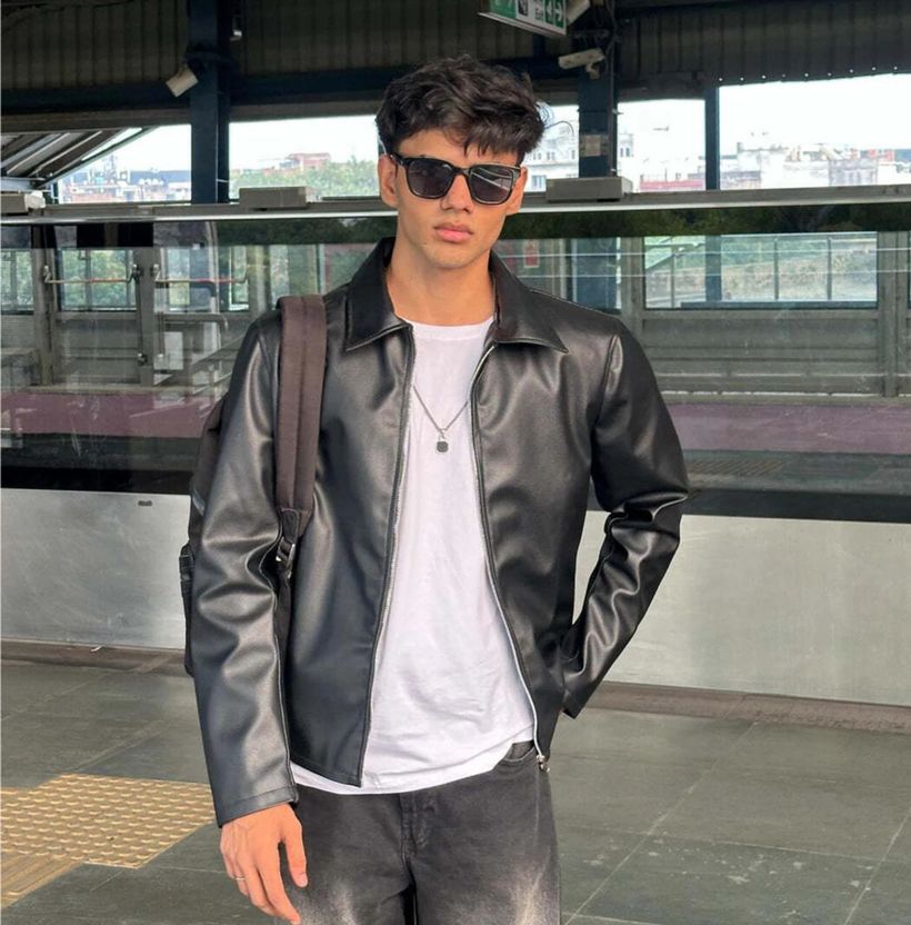 Onestreet Men Solid Leather Jacket - Image 1