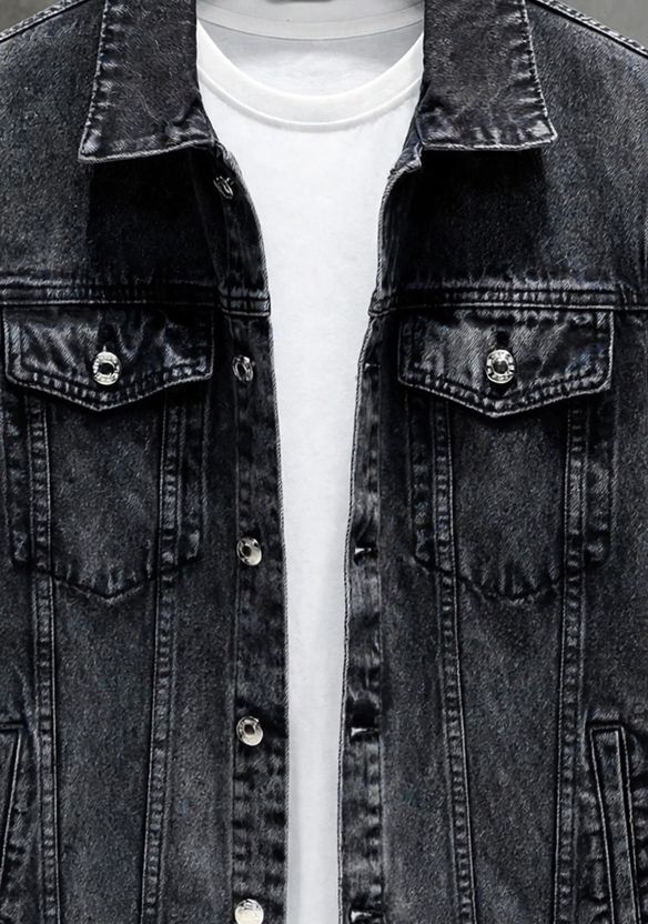 Moda Star Men Solid Blue Denim Jacket - Image 5