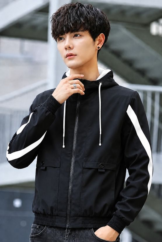 CLASSYBLOOM Korean Striped Men Wind Cheater - Image 5