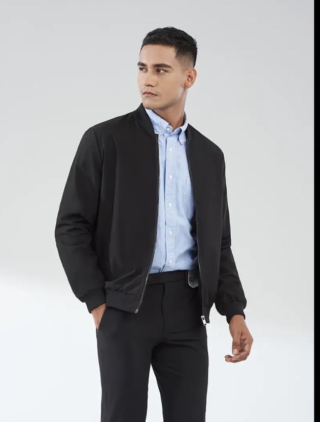 APSHECO Men Solid Bomber Jacket - Image 1
