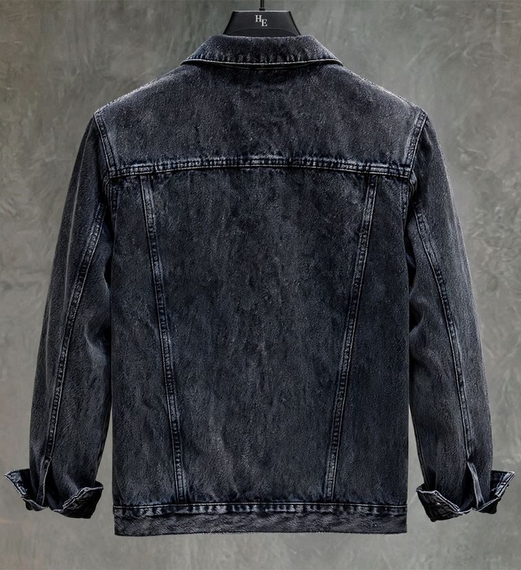 Moda Star Men Solid Blue Denim Jacket - Image 2