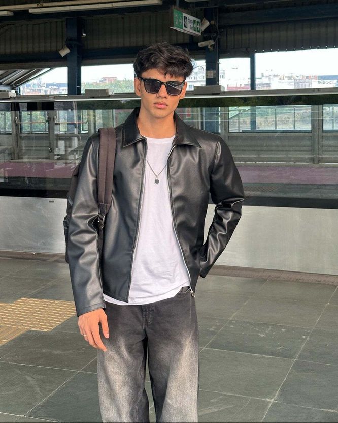 WALHALAA Solid Leather Jacket - Image 1