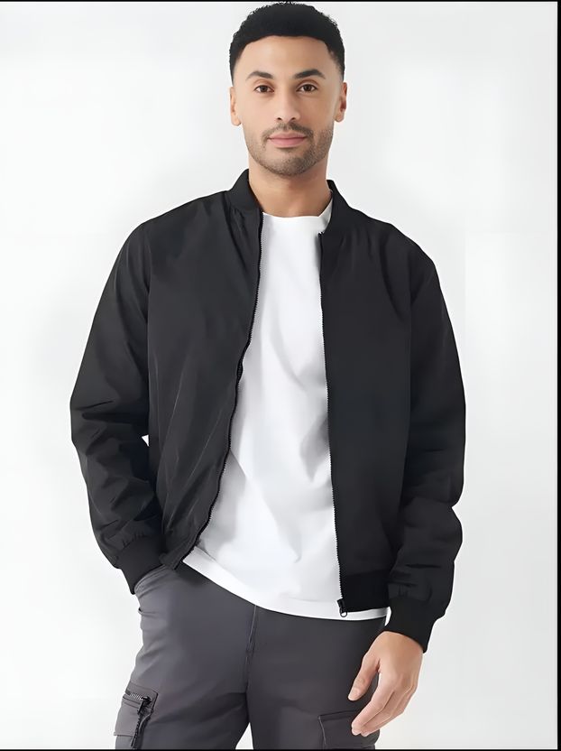 APSHECO Men Solid Bomber Jacket - Image 3