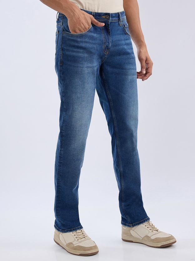 Spykar Men Relaxed Fit Mid Rise Blue Jeans - Image 2