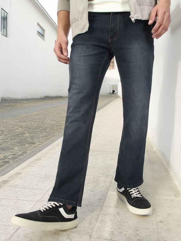 Urbano Men Dark Blue Mid Rise Boot-Leg Jeans - Image 8