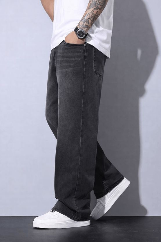 OFTEN TREND Baggy Fit Men Black Jeans - Image 2