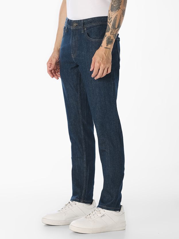 JACK & JONES Men Slim Low Rise Dark Blue Jeans - Image 2